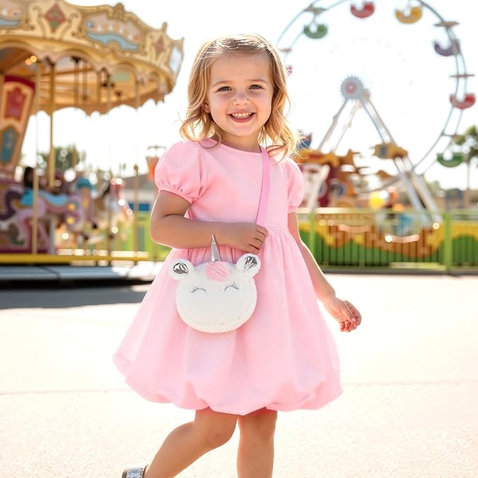 Kids Real Makeup Kit for Girls 3-10 Years Old : Washable Non Toxic Make Up Toys Sets for Toddler - 17Pcs Vanity Set with Unicorn Purse for Little Girl Ages 3 4 5 6 7 8 Birthday Gifts -White