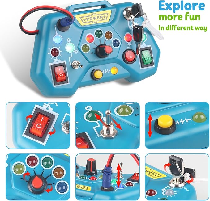 Toddler Busy Board for 2-4, Montessori Sensory Board, Sensory Toys for Toddlers 1-4 Year Old, 18 Month Old Toys, Toy for 2 Year Old Boy, One Year Old Boy & Girls Birthday Gift