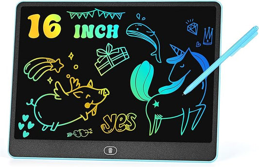 LCD Writing Tablet, 16 Inch Colorful Doodle Board Drawing Tablets for Kids, Toddler Educational Learning Toys for 3 4 5 6 7 8 Year Old Boys Girls Birthday Christmas Gift