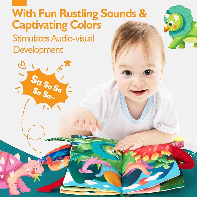 hahaland Baby Books 0-6 Months,Infant Tummy Time Toy Sensory Toys 6 to 12 Months Touch Feel Book Gifts for Boy Girl 0-3 Month Learning Toy Baby Christmas Birthday Gifts Stocking Stuffers (Single)