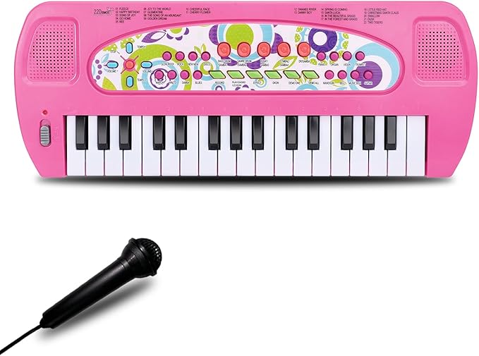 32 Keys Kids Piano Keyboard Toys, Multifunction Keyboard for Kids - Children Early Learning Educational Music Piano Toys for 3-8 Year Old Boys and Girls (Pink)