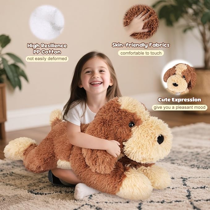 Big Dog Stuffed Animal 30", Jumbo Soft Giant Stuffed Animal Puppy, Giant Plush Toys for Stress Relief & Sleep Aid, Huge Cuddly Golden Retriever Cute Plushies Dog Gifts for Kids Adults
