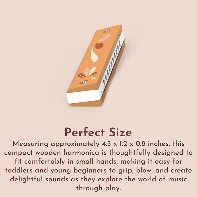 SPEEDY MONKEY Wooden Harmonica for Kids | Mouth Organ Musical Toy for Toddlers & Beginners | Multicolor Musical Instrument Toy for Early Learning, Sensory Play & Pretend Music Fun (Color May Vary)