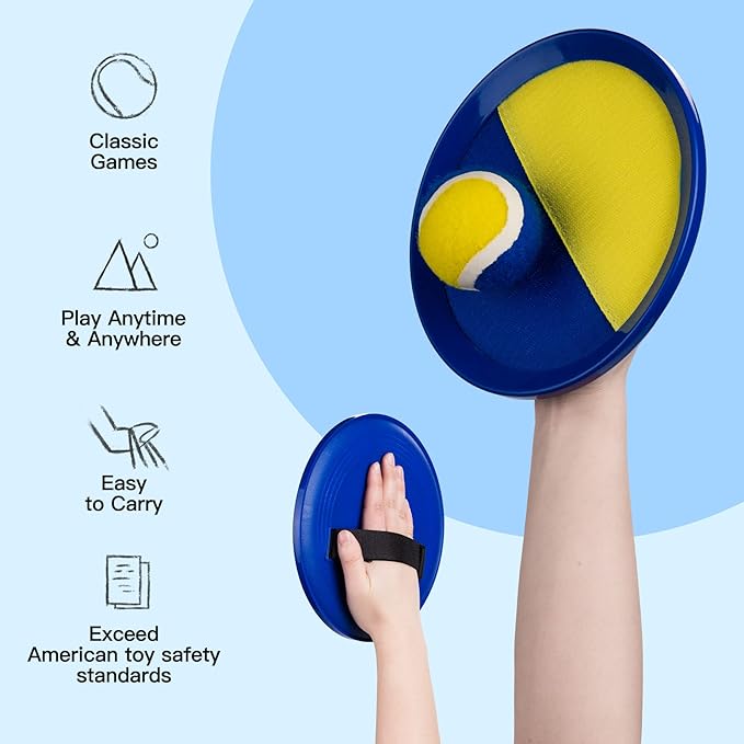 EVERICH Upgraded Toss and Catch Ball Game Set, Outdoor Games for Kids Toys, Stocking Stuffers for Family Games, Beach Pool Yard Christmas Toys Birthday Gifts for Boys Girls 3 4 5 6 7 8-12 Years Old