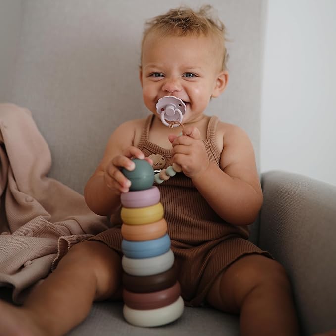 mushie Stacking Rings Toy | Made in Denmark (Rustic)
