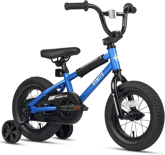 12 14 16 18 Inch Kids Bike BMX Style Bicycle with Training Wheels Coaster Brake for 2-10 Years Old Toddlers Boys Girls Multiple Colors
