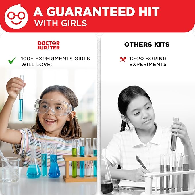 Doctor Jupiter My First Amazing Science Kit for Girls Ages 4+ | Birthday Gift Ideas for 4-5-6-7-8 Year Old Girls | 100+ Experiments | STEM Learning & Educational Toys, Summer Activities