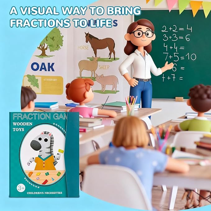 Magnetic Fraction Tiles, Magnetic Fraction Demonstration Book, Score Disk Demonstrator Math Puzzle Learning Building Block Set For Hands & Brain Use, Not Easy To Fall Off, 10 Brilliant Colors (A,2Set)