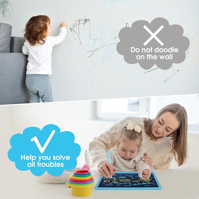LCD Writing Tablet for Kids, 15 Inch Colorful Drawing Doodle Board, Learning Educational Drawing Pad Toys for Kids, Christmas Birthday Gift for 3 4 5 6 7 8 9 Year Old Girls Boy