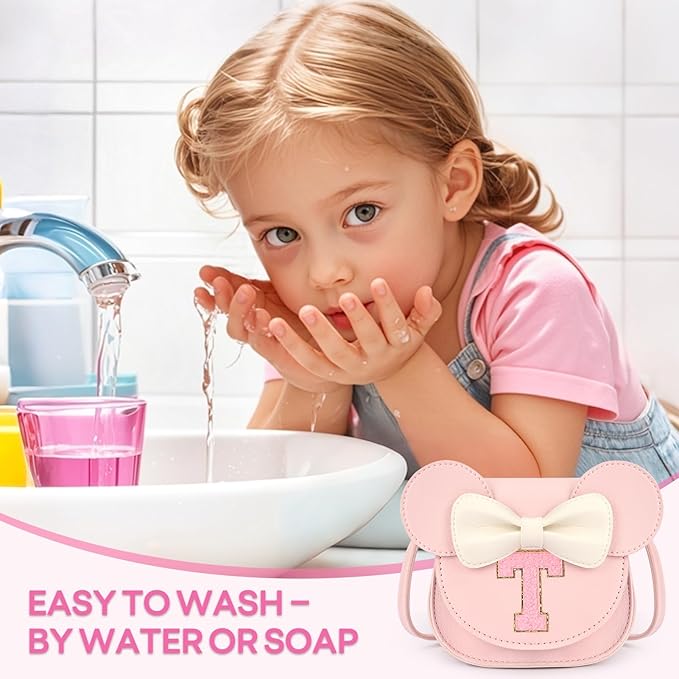 Kids Makeup Kit for Girls - 15 Pcs Real Washable Make Up Set - Non Toxic Toddlers Cosmetic with Letter Mouse Ear Purse - Dress up Birthday Gifts for 3 4 5 6 7 8 Years Old Girls - T