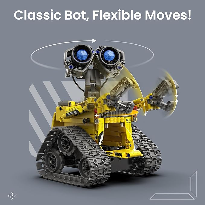 Christmas STEM Robot Building Kit Gift for Boys Ages 8-12 with Remote Control, Technic Coding Robotic Toy for Kids’ Birthday, Buildable 5-in-1 Models with 488 Pieces