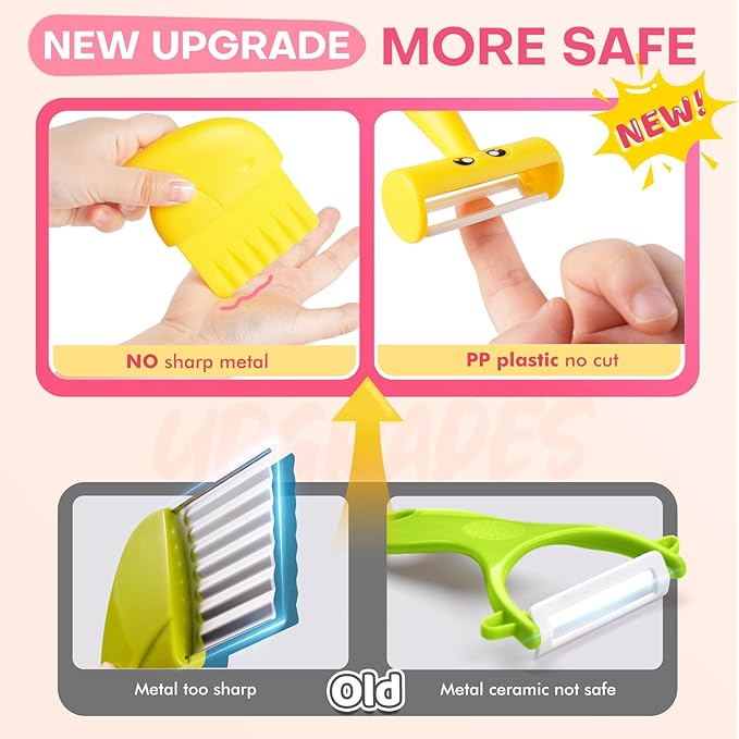 Toddler Girl Cooking Set with Storage Box-Girls Pink Kitchen Set,Safe PP Material Baby Girl Montessori Kitchen Tools for Real Cooking,Dishwasher Safe,Fun Bird-Shaped Little Chef Set