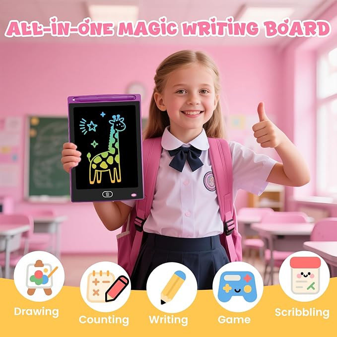 20 Pack LCD Writing Tablet for Kids, Erasable and Reusable Toddler Doodle Board in 8.5 inch, Ideal Educational Drawing Pad for Learning Toy for Ages 3-8 Gifts for Girls Boys