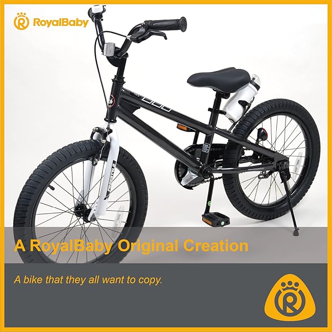 RoyalBaby Kids Bike Freestyle Classic & EZ Balance Pedal Switchable Bicycle, 12 14 16 18 Inch, 3-10 Years Toddler to Big Kids