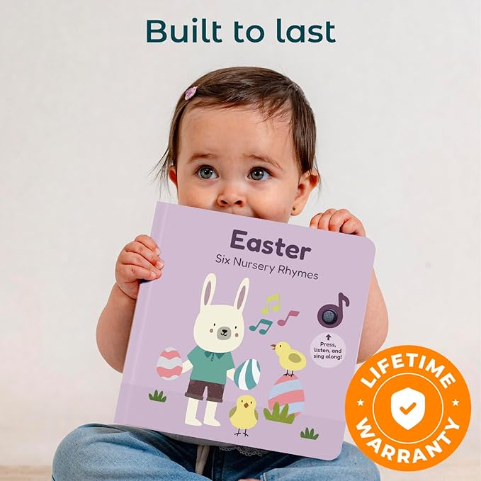 Cali's Books Easter Nursery Rhymes Musical Book - Easter Basket Stuffers for Toddlers, Baby Easter Basket Stuffers, Rechargeable Musical Books for Toddlers 1-3