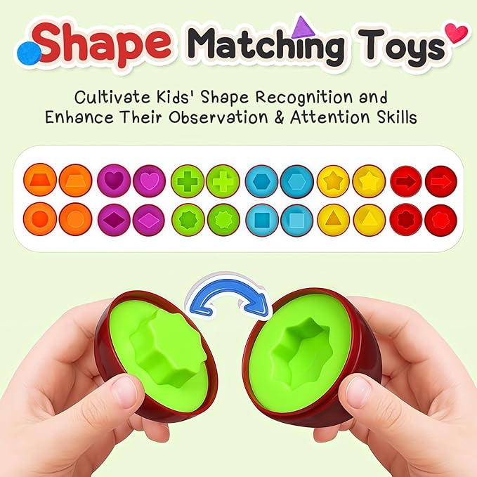 Apple Toys,Montessori Geometric Shape Sorter Toys for Toddlers 3-5,Early Educational Learning Color Sorting & Matching Games,Fine Motor Toddler Activities for Preschool Classroom & Gifts