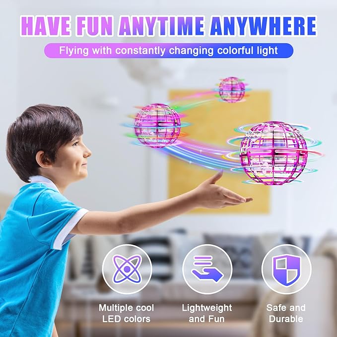 Flying orb Ball 2025 Upgrade Hover Boomerang Ball 6 Lighting Effects Cool Toys for Kids Teen Adults Indoor Outdoor Flying Toy