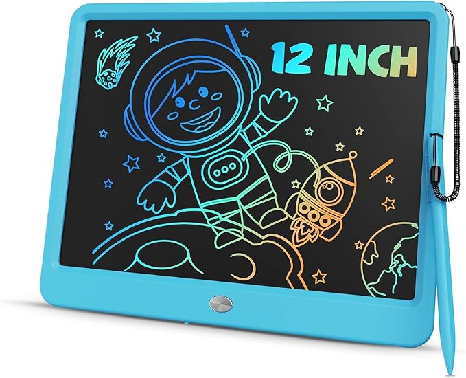 ORSEN LCD Writing Tablet 12 Inch, Colorful Doodle Board Drawing Tablet, Erasable Reusable Writing Pad, Educational for 3-8 Year Old Girls Boys(Blue)