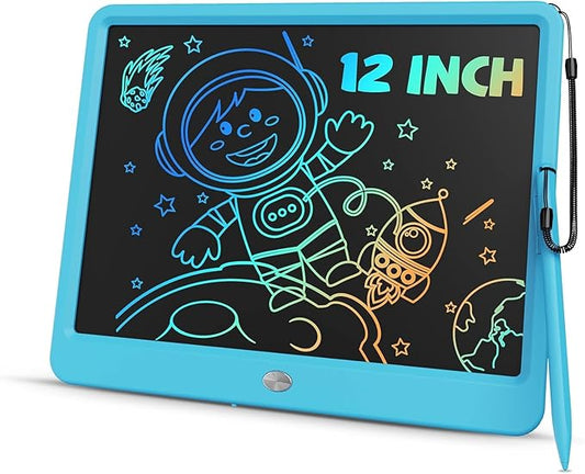 ORSEN LCD Writing Tablet 12 Inch, Colorful Doodle Board Drawing Tablet, Erasable Reusable Writing Pad, Educational for 3-8 Year Old Girls Boys(Blue)