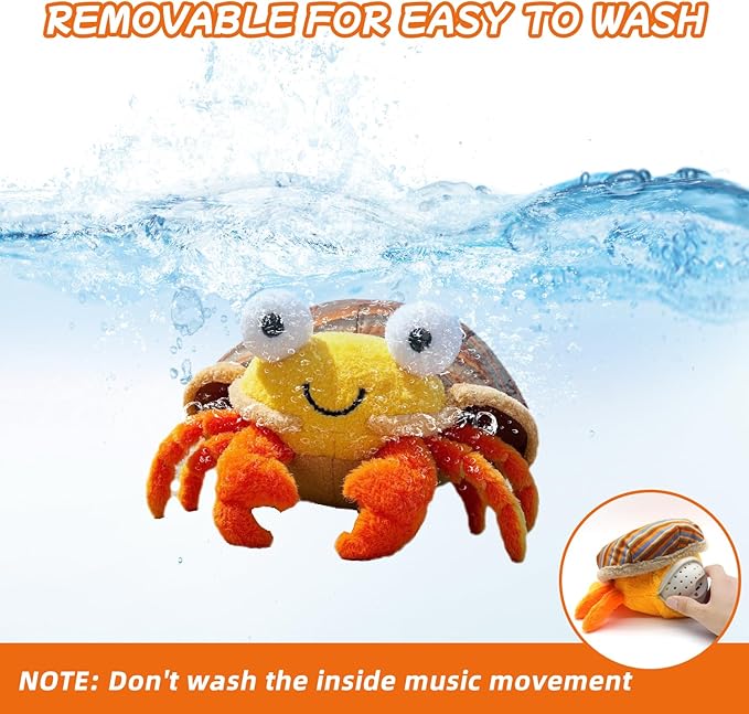 Baby Crawling Toys 12-18 Months - Musical Crawling Crab Plush Toy with 40+ Songs, Recording Features - Dancing Walking Moving Bouncing Learning Toy for 1 Year Old Boy Girl Babies Toddlers