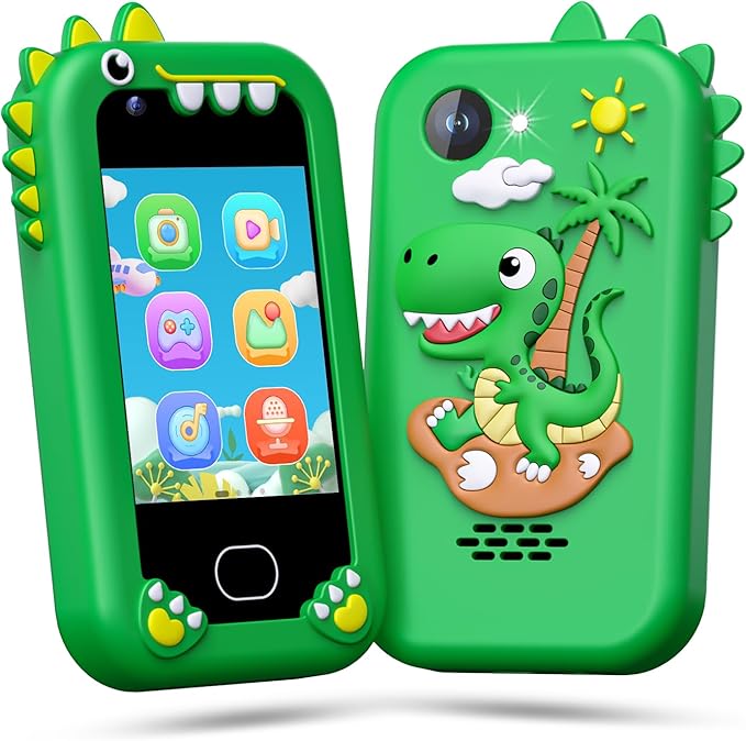 Lapare Kids Smart Phone Toy for Boys, 2.8" Touchscreen Cell Phone Toy with Dual Camera, Game, Music Player and More Learning APP, Perfect Christmas Birthday Gifts for Kids 3-10 Year Old (32GB)