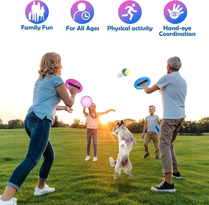 6Pcs Catch Ball Game Outdoor Toys for Kids Games Beach Toy Pool Toy Outdoor Yard Games, Summer Toys Birthday Gifts for 3 4 5 6 7 8 9 10 Year Old Boys Girls