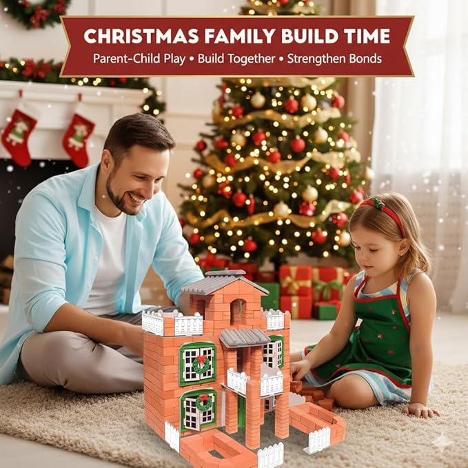 Brick and Mortar Construction Set, DIY Building Blocks for Kids Ages 6+, STEM Construction Kit, Versatile Creative Play, Great Birthday Gift