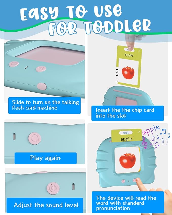 510 Words Talking Flash Cards Toddlers, Learning Montessori Toddler Toys for Boys Girls Ages 1 2 3 4 5 6 Year Old Kids, Autism Sensory Toys for Autistic Children, Christmas Birthday Gifts for Toddlers