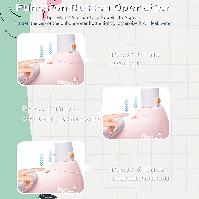 Baby Balance Bike 1 Year Old with Music, Lights, Bubble Machine, 4 Wheels Pedal-Less Toddler Ride on Toys for 12-36 Months Birthday Gift, Toddler boy Toys Ride on car (Pink&Yellow)