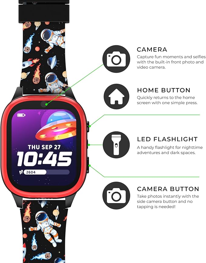 PlayZoom 4 Kids Smartwatch, Educational Tech Toy – 25+ Games, Selfie Camera, Audiobooks, Step Tracker, Water‑Resistant, Parental Controls, Long Battery, Ages 4‑12