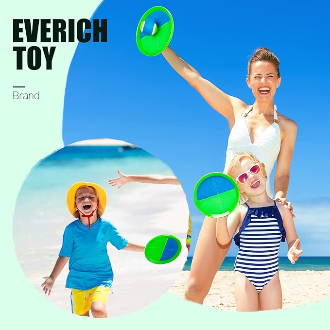 EVERICH Upgraded Toss and Catch Ball Game Set, Outdoor Games for Kids Toys, Stocking Stuffers for Family Games, Beach Pool Yard Christmas Toys Birthday Gifts for Boys Girls 3 4 5 6 7 8-12 Years Old