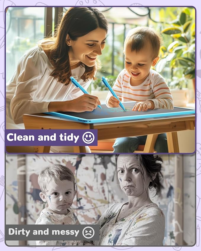 ORSEN LCD Writing Tablet 16 inch - Kids Doodle Board Colorful Drawing Pad Toys for Ages 3-12 Girls Boys Toddler Birthday Gifts, Blue