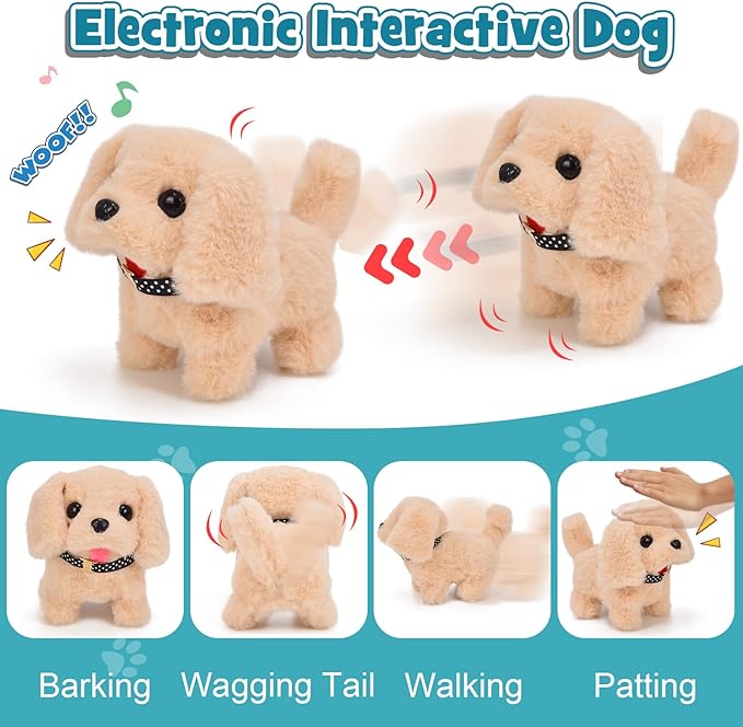 G.C 22Pcs Dog Toys for Kids Doctor Kit, Walking Barking Electronic Interactive Stuffed Dog Vet Kit Costume Pretend Play Puppy Pet Care Veterinarian Playset, Gifts for Kids Girls 3 4 5 6+ Year Old