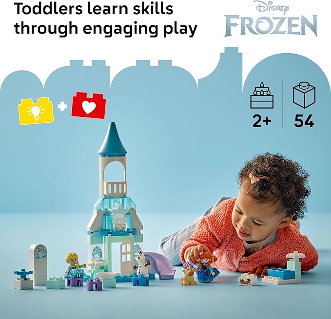 LEGO DUPLO Disney Anna and Elsa’s Frozen Castle Party - Toddler Toy for Girls and Boys 2+ - Building Blocks for Pretend Play and Sensory Development - Preschool Learning Gift for Kids - 10455