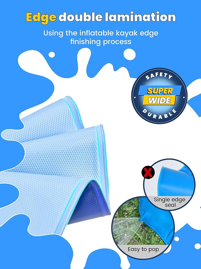 VISTOP Non-Slip Splash Pad for Kids and Dog, Thicken Sprinkler Pool Summer Outdoor Water Toys - Fun Backyard Fountain Play Mat for Baby Girls Boys Children or Pet Dog (107 Inch, Red&Yellow&Green&Blue)