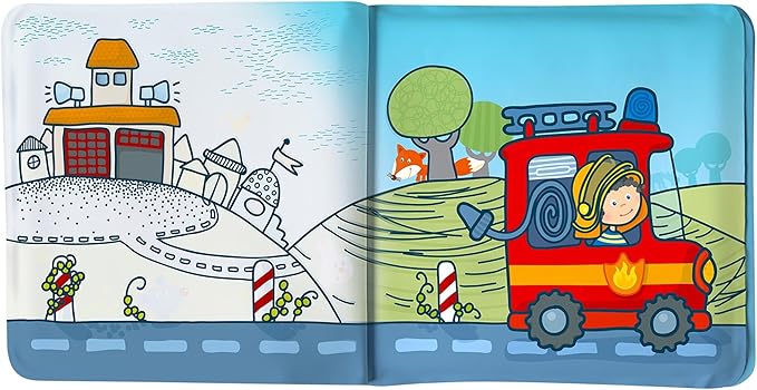 HABA Magic Color Changing Bath Book: Fire Brigade, Bath Toys for Toddlers, Water Toys for Toddlers 1-3 & Water Table Accessories