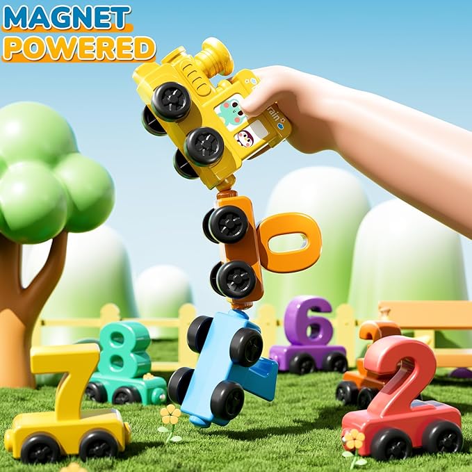 Magnet Number Train Set for Toddlers 1 2 3 4 Years Old - Counting Toy, Color Sorting Toy, Preschool Educational Activities, Learning Toy, Train Birthday Gifts for Boys Girls 1-3, 2-4