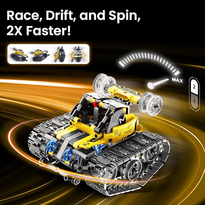 Sillbird Robot Building Kit with Remote Control Gifts for Kids Boys Ages 8-13, Coding Christmas STEM Robotic Technic Racer Car Toys for Birthday, Build 6in1 Model with 631 Pieces