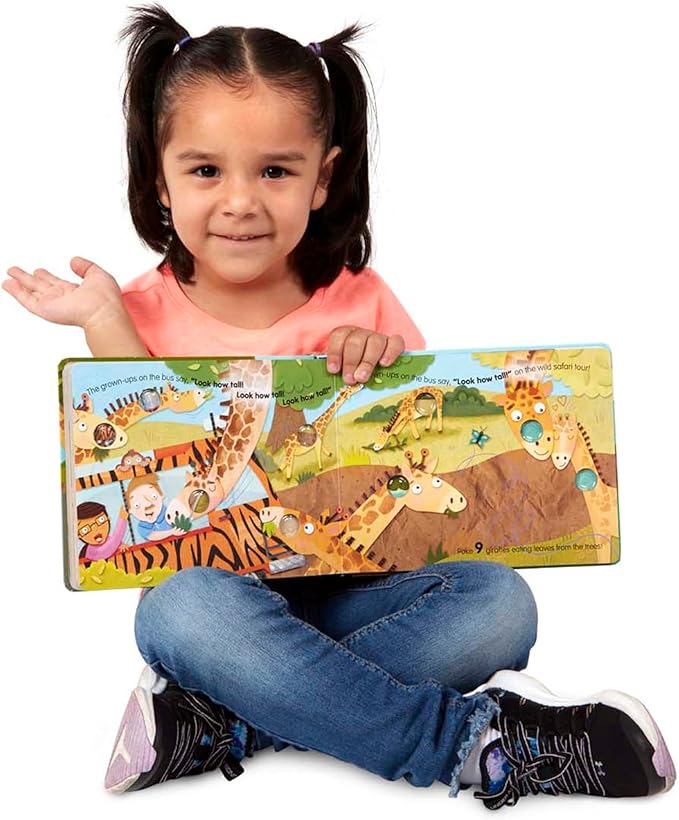 Melissa & Doug Children's Book - Poke-A-Dot: The Wheels on the Bus Wild Safari (Board Book with Buttons to Pop)