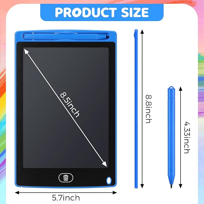Zhehao 32Pcs LCD Writing Tablet for Kids Bulk 8.5 Inch Colorful Doodle Board Tablet Erasable Doodle Pad Educational Toy Christmas Birthday Gift for Boys Girl Age 3-10(Blue, Red, Green, Pink)