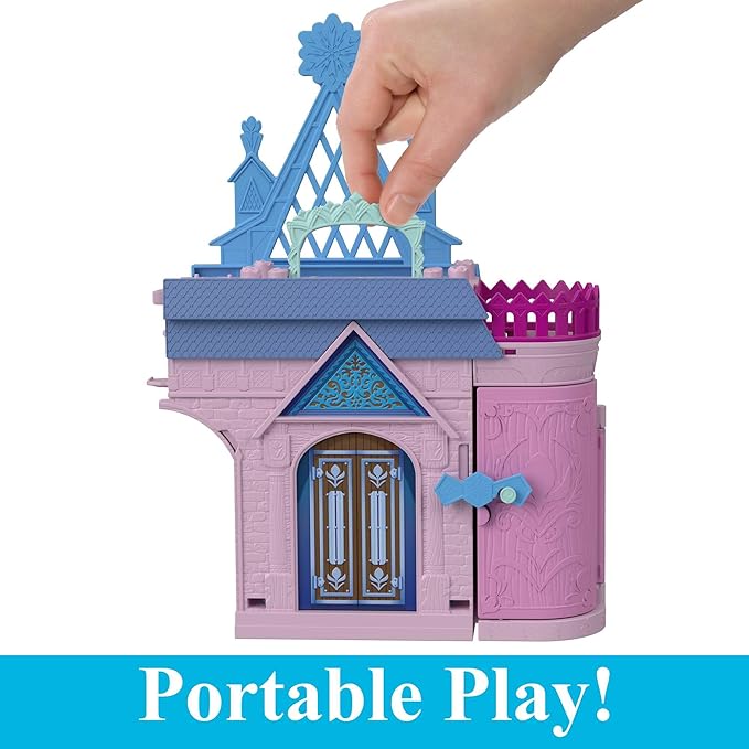 Mattel Disney Frozen Toys, Storytime Stackers Anna's Arendelle Castle, Stackable Doll House with Small Doll, Olaf & 7 Pieces, Inspired by The Movies