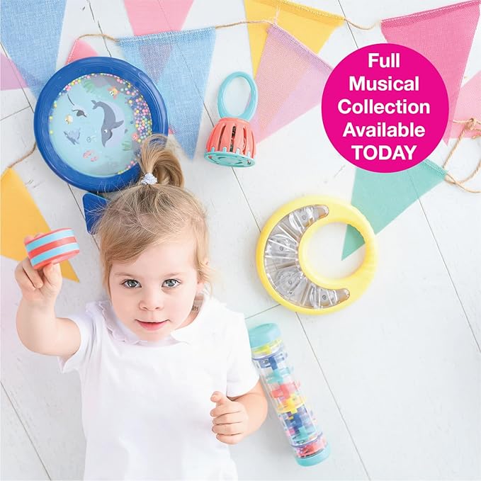 Edushape Rainstick 8 Inch - Rainmaker Toy for Babies, Sensory Tubes Musical Instrument - Rain Stick Baby Toy for Soothing Rain Sounds, Perfect Tummy Time Toys, Engaging Toddler Sensory Play