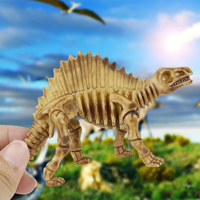 6 Inch Dinosaur Fossil Skeleton for 3 4 5 6 7 8 9 10+ Year Old, Dino Bones for Science Play Rewards, Dino Sand Dig Toys, Educational Gift, Party Favors for Kids (12 Packs)