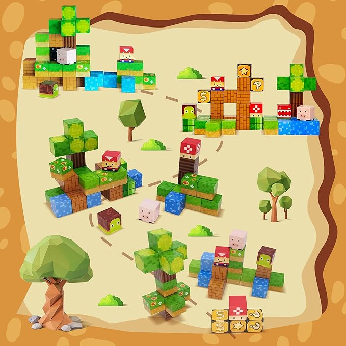 Magnetic Building Blocks, 45 PCS Travel Magnetic Blocks with Case, Constructor Set for Kids Ages 3+, Creative STEM Educational Birthday Gifts for Boys and Girls