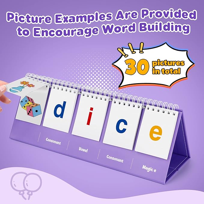 Aizweb Magic E Word Games,Phonics Games Flash Card for Preschool Kindergarten Classroom Must Haves,Spelling Reading Learning Games,Speech Therapy Montessori Educational Toy for Kid 3 4 5 Year Old