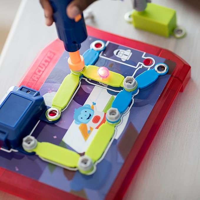 Educational Insights Design & Drill Space Circuits, Beginning Circuit Building Science Kit, STEM Toy, 52 Assorted Pieces with Kid-Friendly Power Drill & 20 Challenges for Kids Boys & Girls, Ages 5+