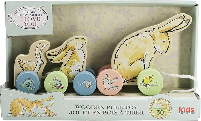 Kids Preferred Guess How Much I Love You Wooden Pull Toy Characters from The Book in 3 Segments 5 inches Tall Classic Toy for Toddlers and Kids