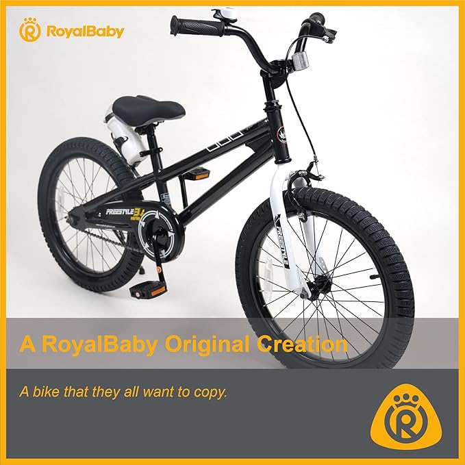 RoyalBaby Kids Bike Freestyle Classic & EZ Balance Pedal Switchable Bicycle, 12 14 16 18 Inch, 3-10 Years Toddler to Big Kids
