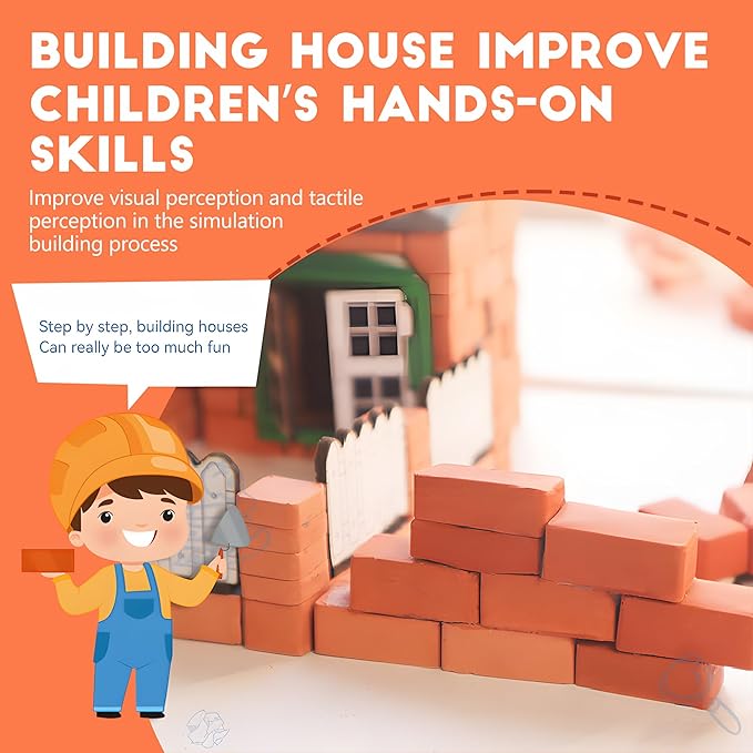 Brick and Mortar Construction Set, DIY Building Blocks for Kids Ages 6+, STEM Construction Kit, Versatile Creative Play, Great Birthday Gift