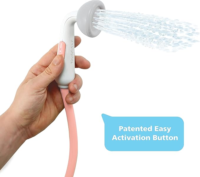 Yookidoo Baby Bath Shower Head - Elephant Bath Toy and Trunk Spout Rinser - for Newborn Babies in Tub Or Sink (Pink)